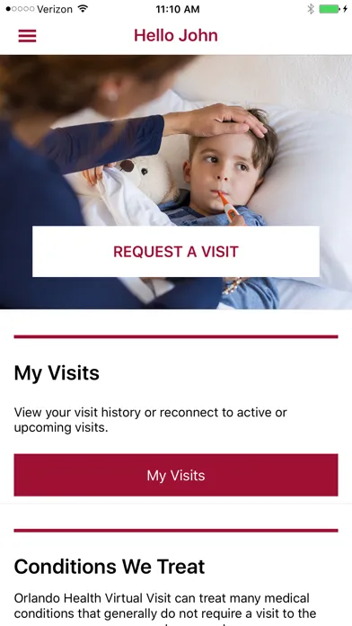 Screenshot di Orlando Health – Virtual Visit