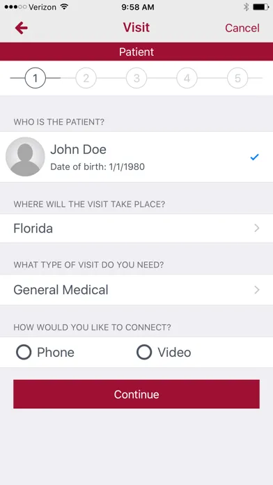 Screenshot di Orlando Health – Virtual Visit