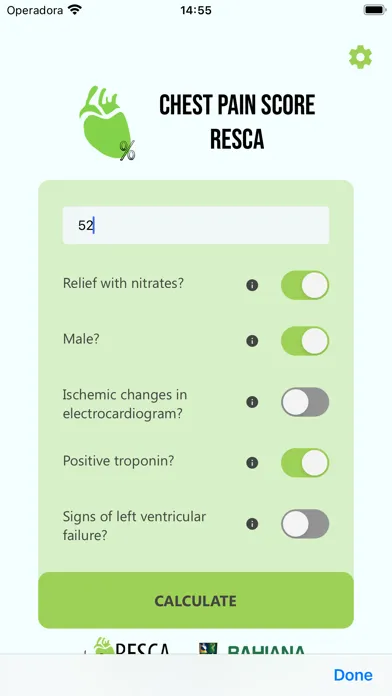 Capturas de tela do Chest Pain Score - RESCA