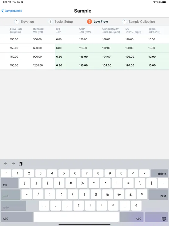 Zrzuty ekranu SampleServe Field App iPad