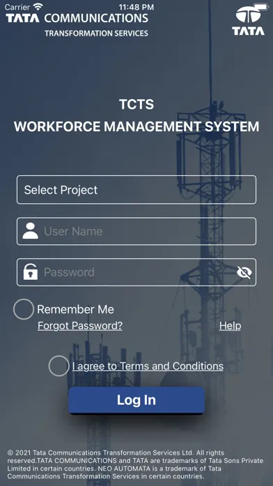 Tangkapan layar TCTS Workforce Management App
