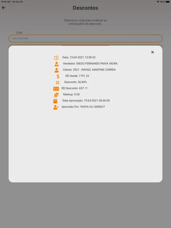 Capturas de tela do TWA Gestor Comercial iPad 