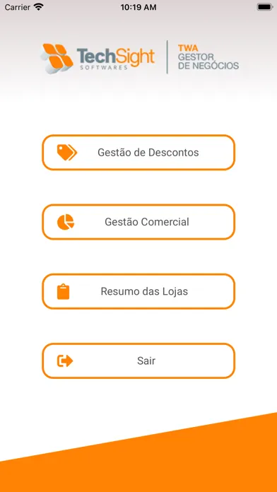 Capturas de tela do TWA Gestor Comercial