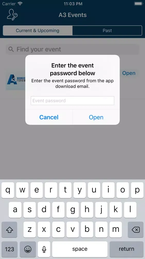 Tangkapan layar A3 Event Apps