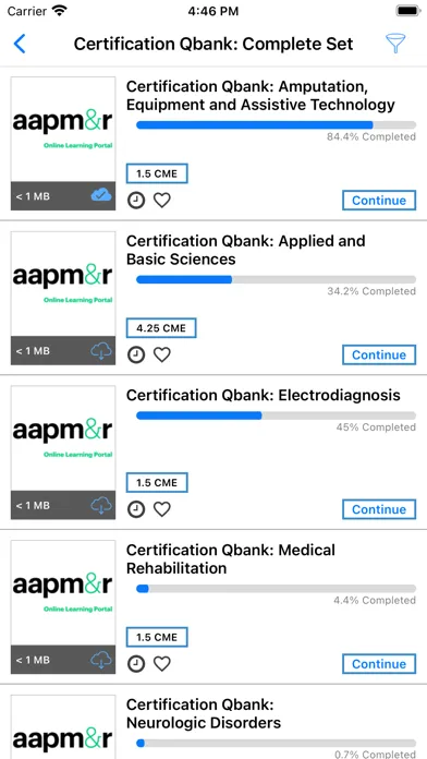 AAPM&R Learn Screenshots