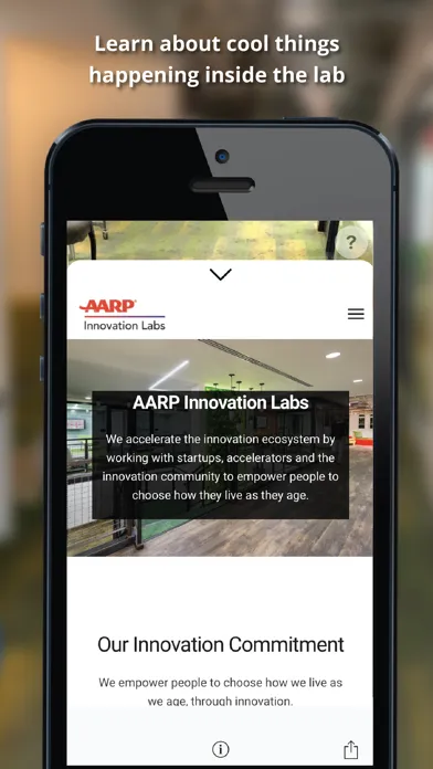 Capturas de tela do AARP Innovation Lab First Look