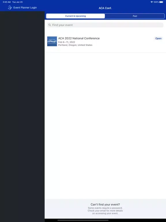 Capturas de pantalla de ACA's National Conference iPad 