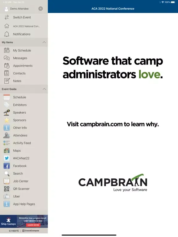 Capturas de pantalla de ACA's National Conference iPad 