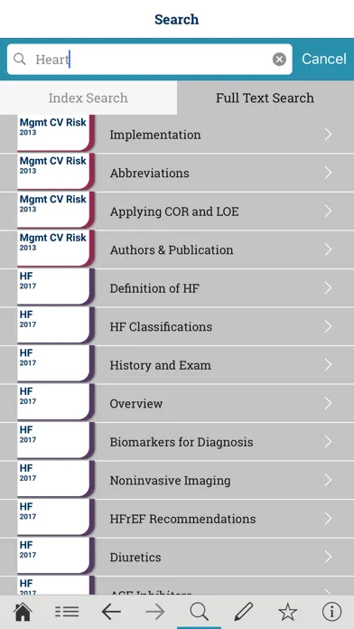 ACC Guideline Clinical App Screenshots