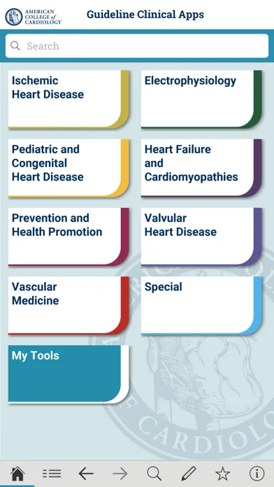 ACC Guideline Clinical App Screenshots