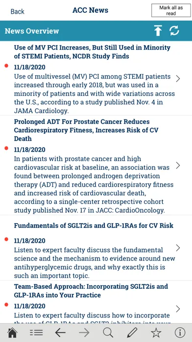 ACC Guideline Clinical App Screenshots