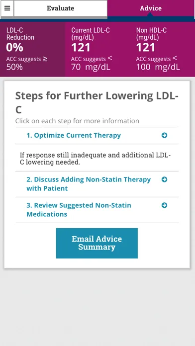 Capturas de tela do Lipid Manager