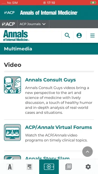 Ảnh chụp màn hình của Annals of Internal Medicine