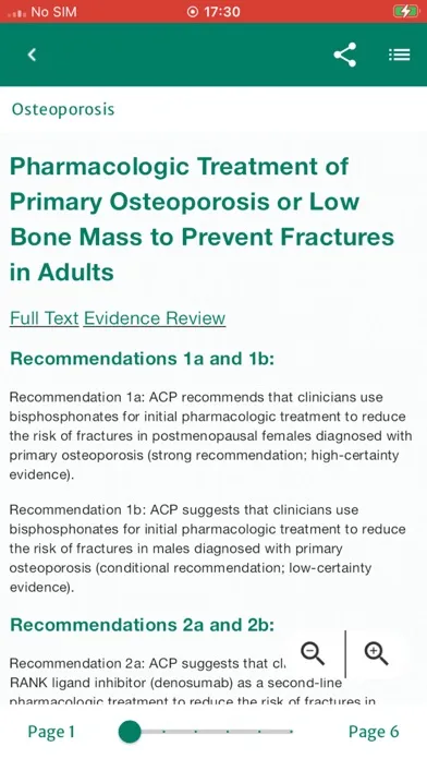 Ảnh chụp màn hình của ACP Clinical Guidelines