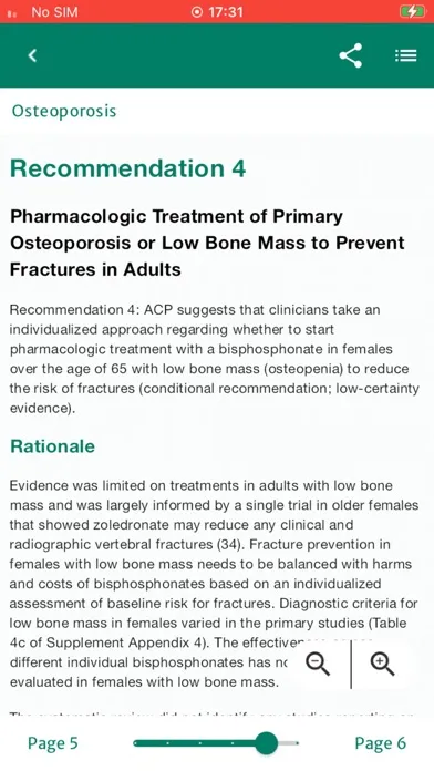 Ảnh chụp màn hình của ACP Clinical Guidelines