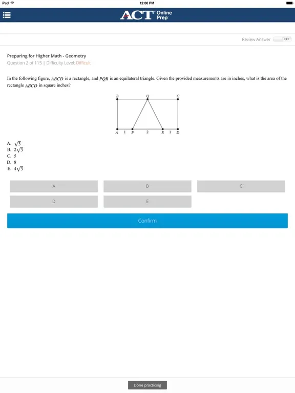 Capturas de tela do ACT Online Prep iPad 