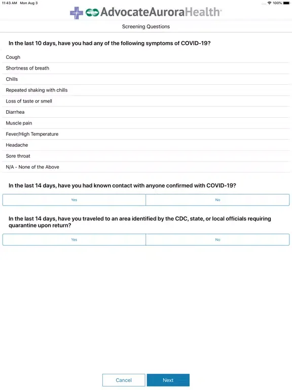 Capturas de pantalla de SafeCheck with Advocate Aurora iPad 