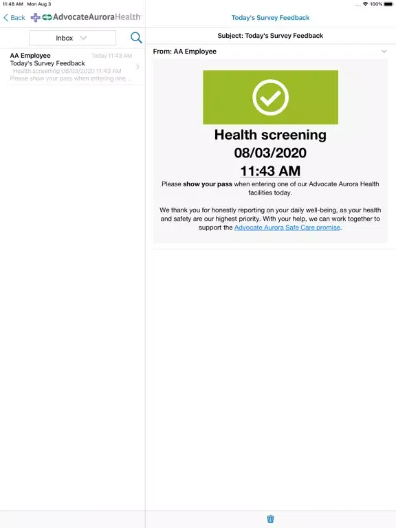 Capturas de pantalla de SafeCheck with Advocate Aurora iPad 