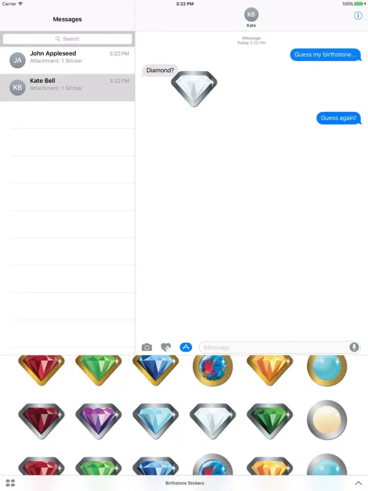 Birthstone Stickers iPad  Ekran Görüntüleri