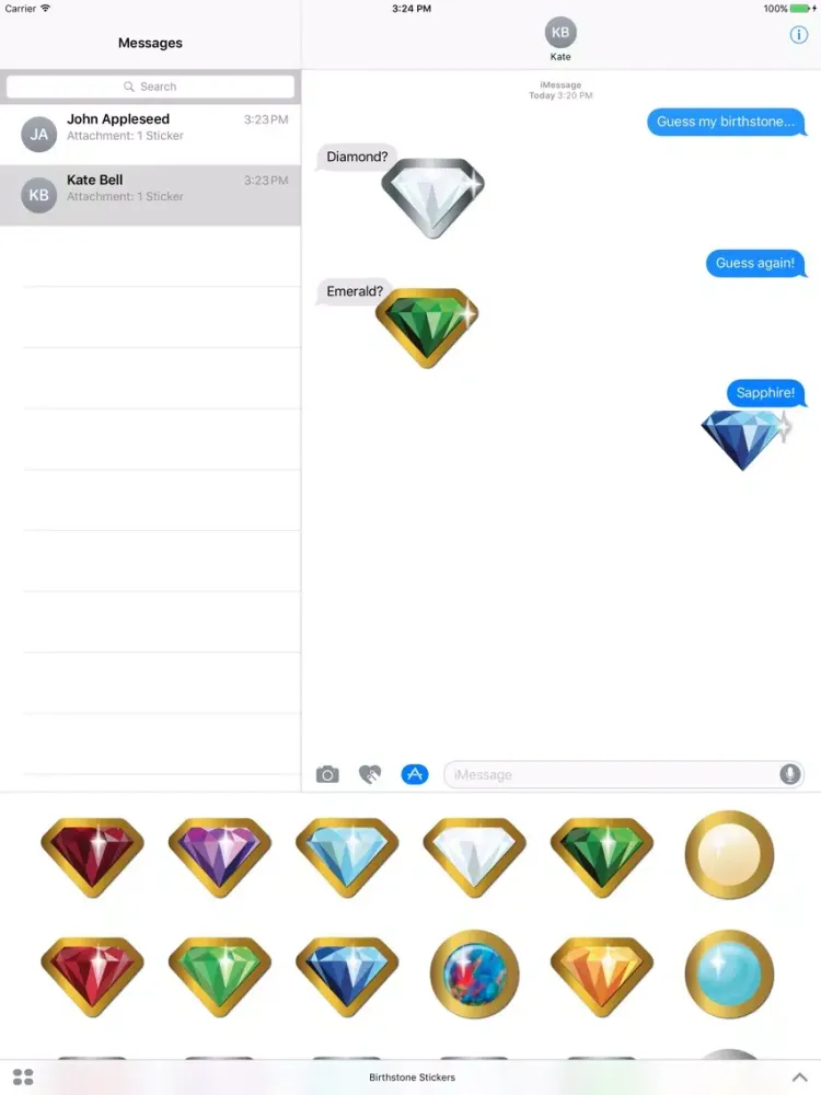 Birthstone Stickers iPad  Ekran Görüntüleri