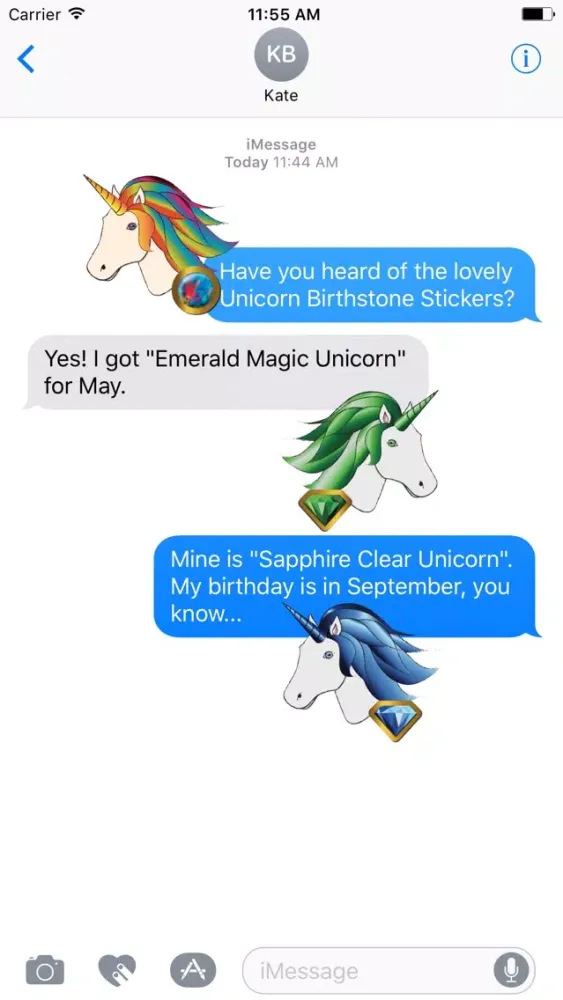 Capturas de pantalla de Unicorn Birthstone Stickers