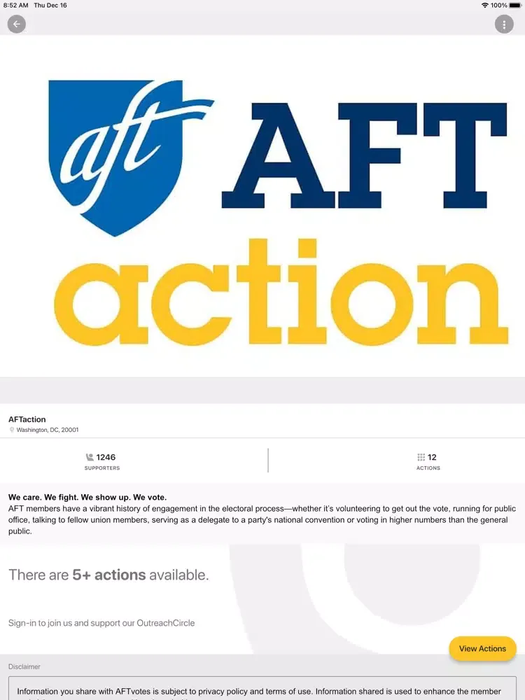 AFTaction iPad 应用截图