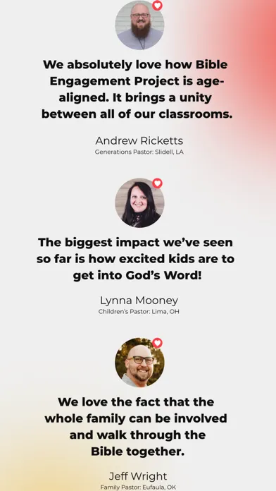 Capturas de pantalla de Bible Engagement Project