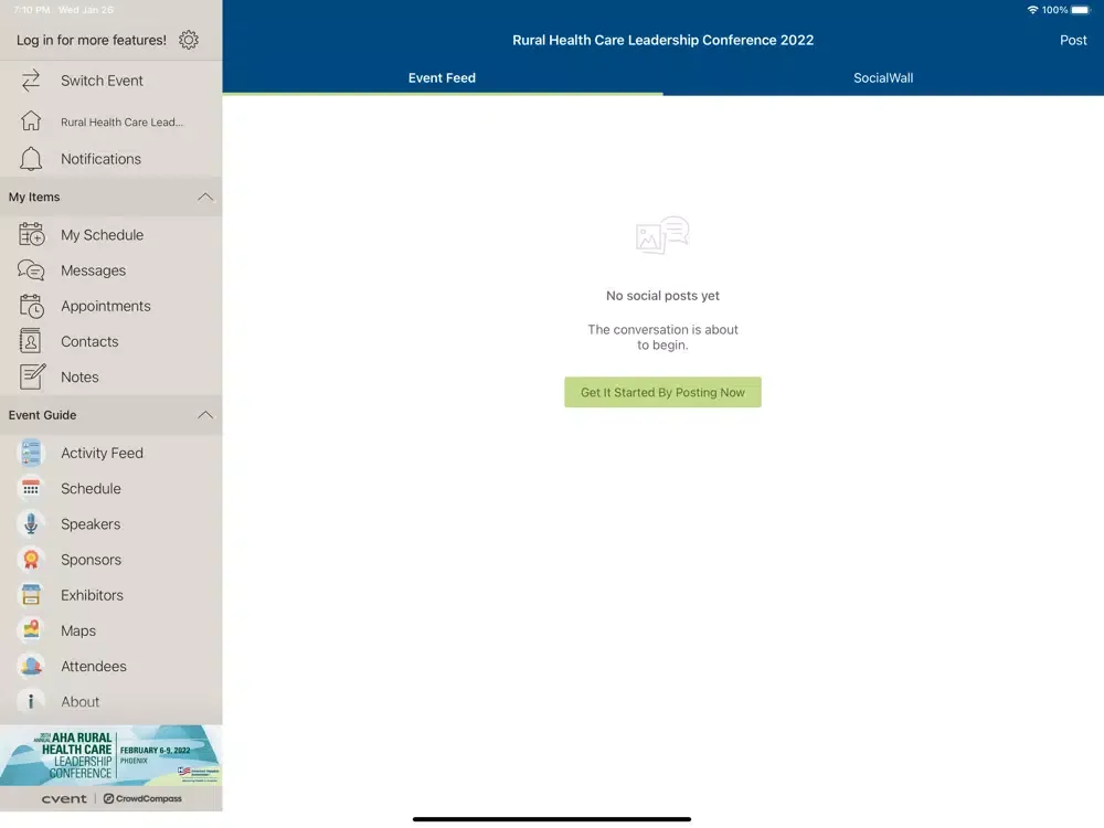 AHA Event iPad  Ekran Görüntüleri