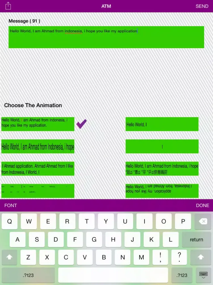 Animation Text Message iPad  스크린샷