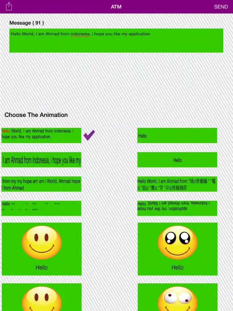 Animation Text Message iPad  스크린샷