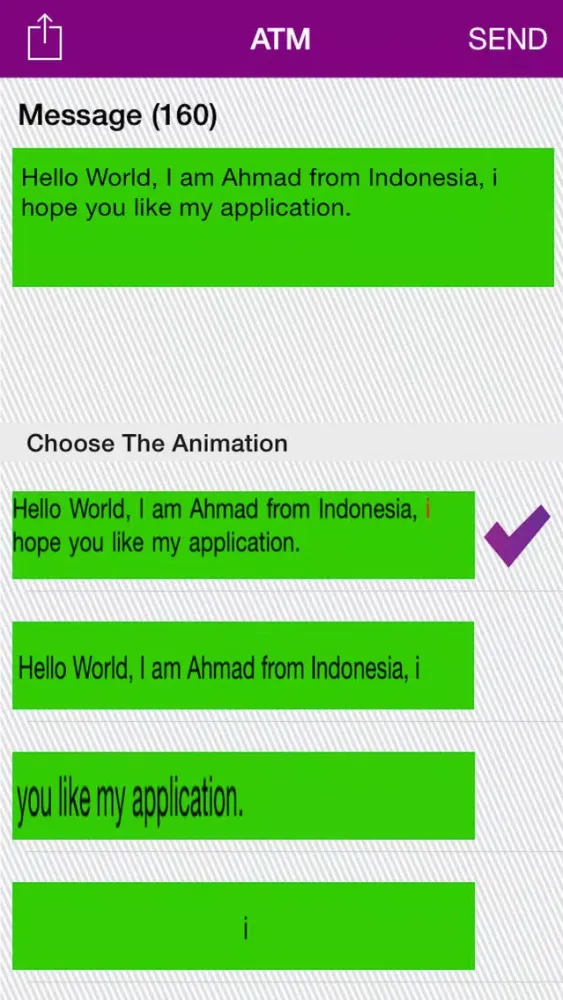 Animation Text Message 스크린샷
