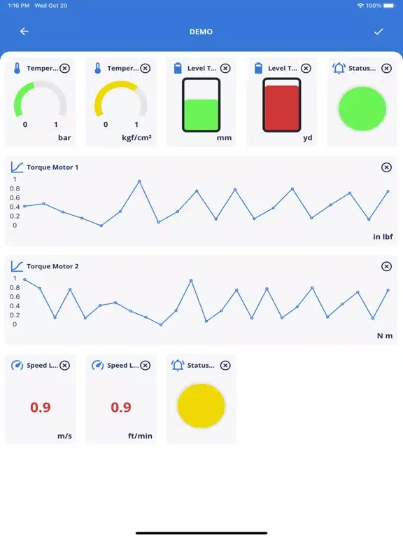Ảnh chụp màn hình của Ainda Sensor App iPad 
