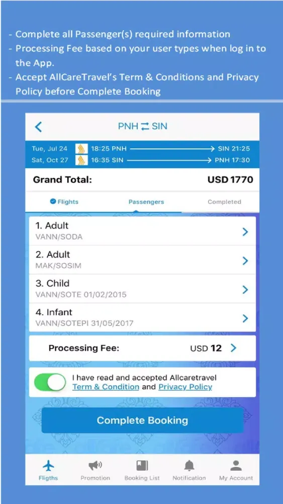 Capturas de tela do AllCare Travel (ACT)
