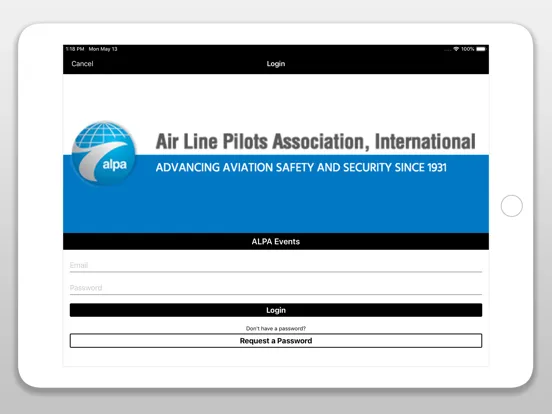 ALPA Events iPad  Screenshots