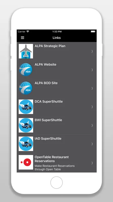 ALPA Events Screenshots