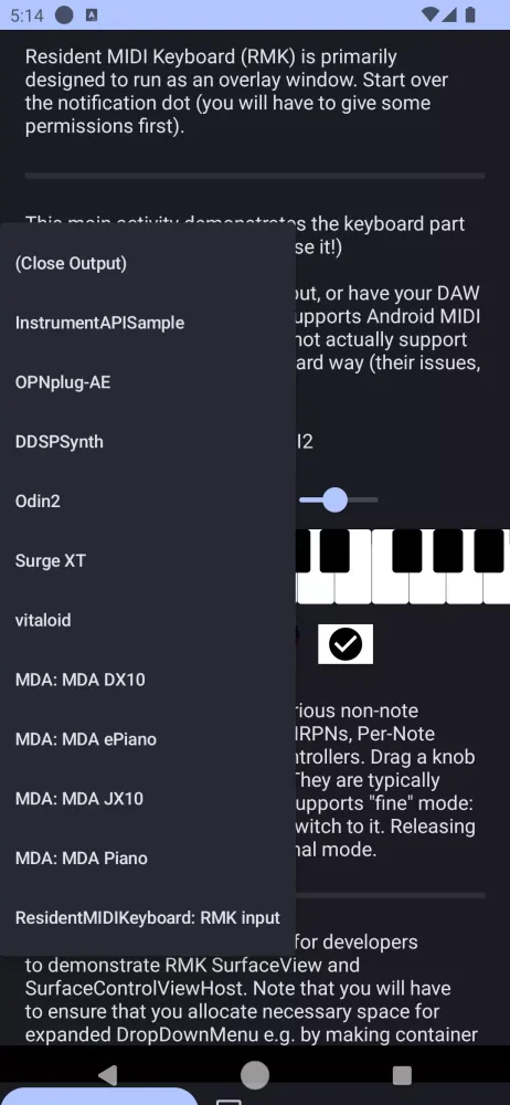 Resident MIDI Keyboard Screenshots