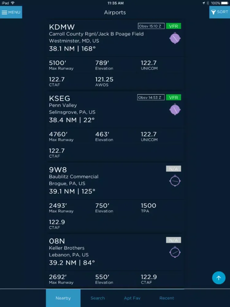 AOPA GO iPad  Screenshots