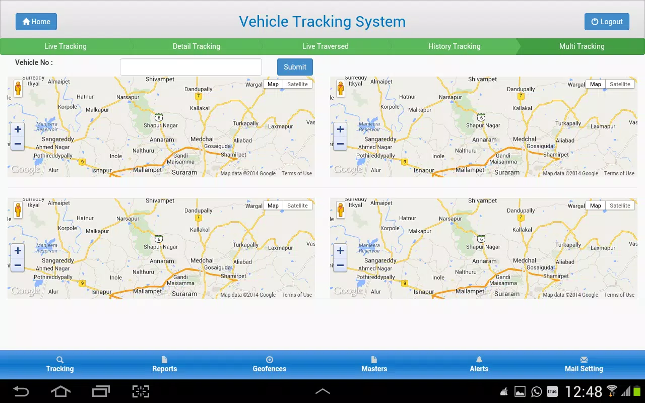 Ảnh chụp màn hình của vehicle tracking