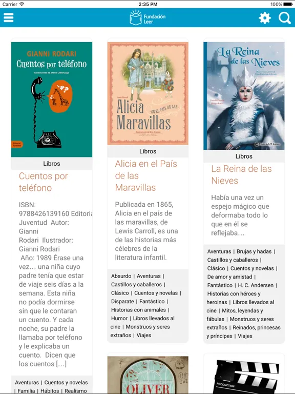 Ảnh chụp màn hình của Fundación Leer: recomendación de libros, actividades para niños sobre literatura infantil y juvenil iPad 