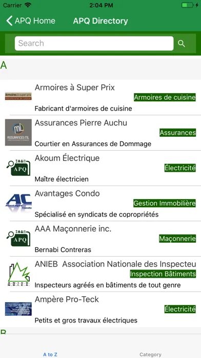 Ảnh chụp màn hình của APQ Application