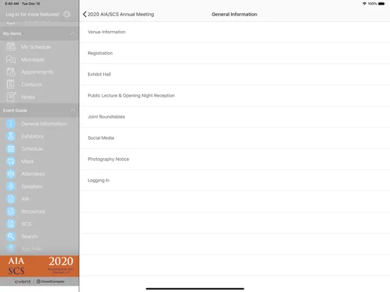 AIA/SCS Annual Meeting iPad  Screenshots