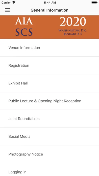 AIA/SCS Annual Meeting Screenshots