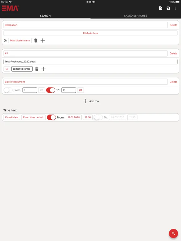 ARTEC - EMA iPad  Ekran Görüntüleri