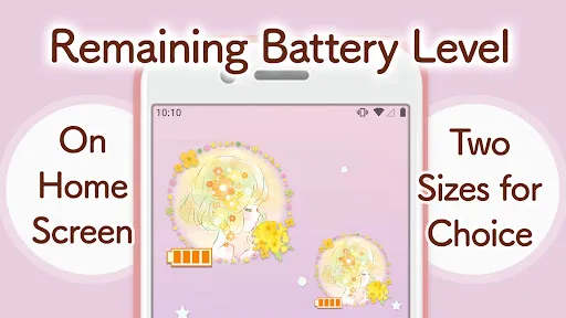 ภาพหน้าจอของ Battery widget Flowery Kiss