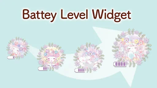 ภาพหน้าจอของ Battery widget Flowery Kiss
