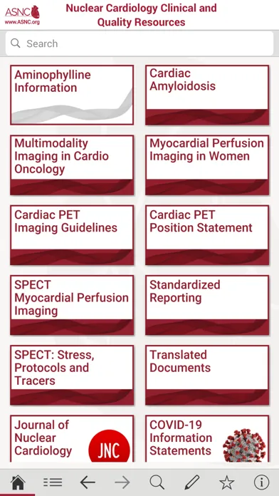 ASNC Guidelines and Standards Screenshots