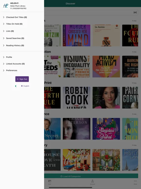 Ảnh chụp màn hình của Helen Plum Library iPad 