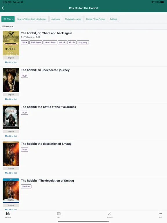 Ảnh chụp màn hình của Helen Plum Library iPad 