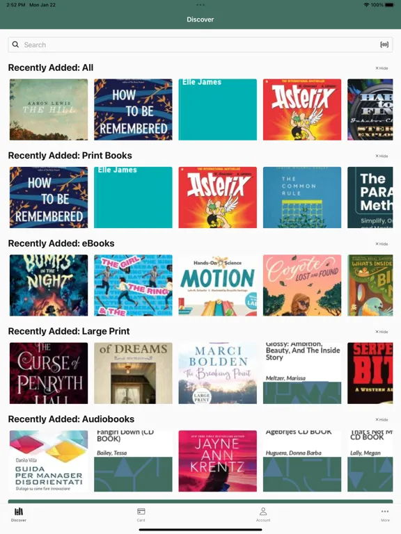 Capturas de tela do SCLD Libraries iPad 