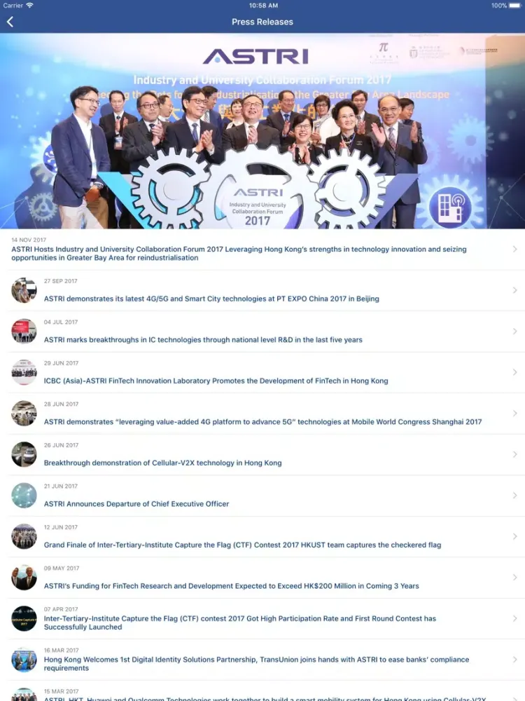 Tangkapan layar ASTRI iPad 